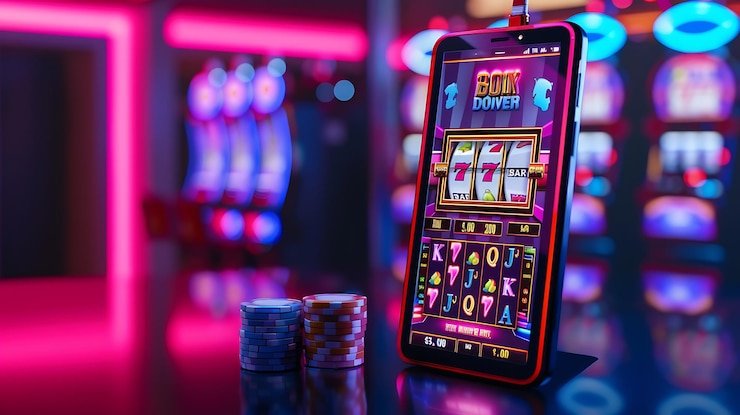 Ilustrasi mekanisme gulungan slot online dengan simbol-simbol permainan digital